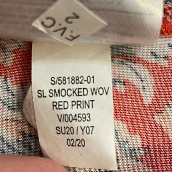 Old Navy Floral Paisley Smocked Midi Dress M Red White Blue Spaghetti Strap NWT - Picture 13 of 13